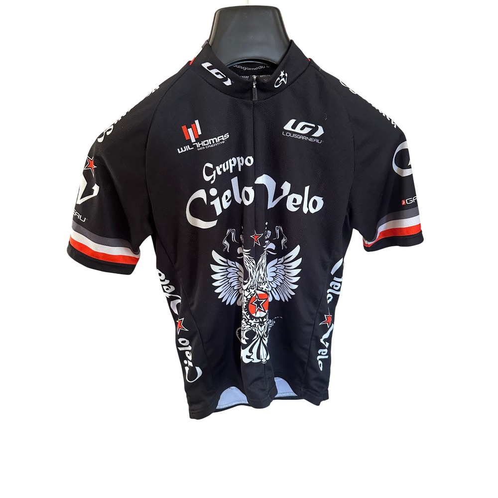 Louis Garneau Cycling Jersey Gruppo Cielo Velo Santa Barbara Black Red White M